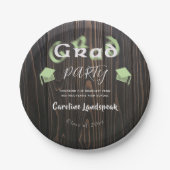 Assiettes En Carton Pale Green Blurred Typography Graduation Party (Devant)