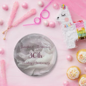 Assiettes En Carton Pale Rose 30th Wedding Anniversary Elegant (Fête)