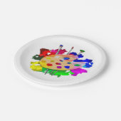Assiettes En Carton Palette Artiste Et Brosses (Angle)