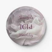 Assiettes En Carton Pâlissez - les plaques à papier de rose de rose, (Devant)