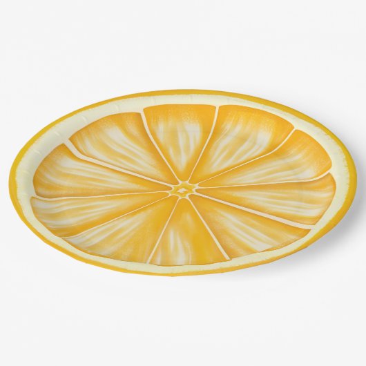 Assiettes En Carton Palm Beach Orange Slice Citrus Party (Angle)