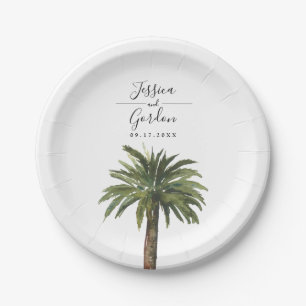 Assiettes En Carton Palm Dusty   Plaque de papier