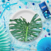 Assiettes En Carton Palm Leaf, feuillage tropical, forêt tropicale (Fête)