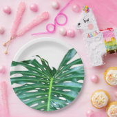 Assiettes En Carton Palm Leaf, feuillage tropical, forêt tropicale (Fête)