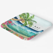 Assiettes En Carton Palm Paradise Plage tropicale Mariage, Douche, Lua (Angulaire)