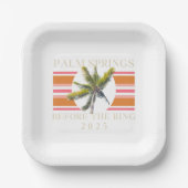 Assiettes En Carton Palm Springs avant l'anneau - Bachelorette rétro (Recto)