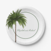 Assiettes En Carton Palm Tree Élégant Moderne Chic (Devant)