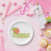 Assiettes En Carton Palm Tree été avec soleil et plage (Fête)