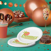 Assiettes En Carton Palm Tree été avec soleil et plage