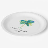 Assiettes En Carton Palm Tree minimal Mariage de plage tropicale (Angle)