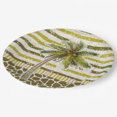 Assiettes En Carton Palm Tree Tropical (Angle)