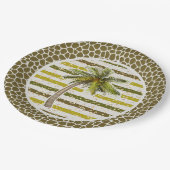 Assiettes En Carton Palm Tree Tropical (Angle)