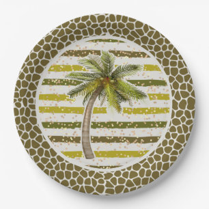 Assiettes En Carton Palm Tree Tropical