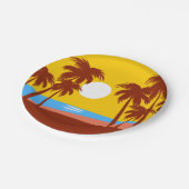 Assiettes En Carton Palm Tree Tropical Island Sunset (Angle)