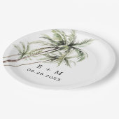 Assiettes En Carton Palm Tree Tropical | Mariage minimal (Angle)
