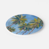 Assiettes En Carton Palm Trees Aquarelle Art Tropical (Angle)