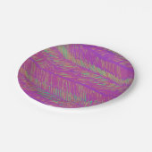 Assiettes En Carton Palmes violettes Été Neon (Angle)