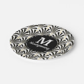 Assiettes En Carton Palmettes Art Déco 1920 noir et blanc (Angle)