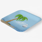 Assiettes En Carton Palmier de Noël et bateau (Angulaire)