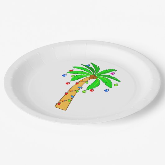 Assiettes En Carton Palmier décoré pour Noël (Angle)