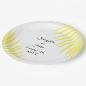 Assiettes En Carton Palmier Folithe Citron Jaune Feuille Mariages (Angle)