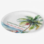 Assiettes En Carton Palmier & Présente À Noël En Juillet (Angle)