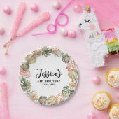 Assiettes En Carton Palmier séché de Boho tropical feuille Wreath Anni (Fête)