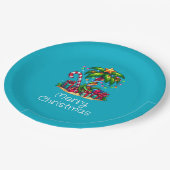 Assiettes En Carton Palmier tropical Joyeux Noël (Angle)
