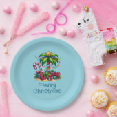 Assiettes En Carton Palmier tropical Joyeux Noël (Fête)
