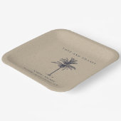 Assiettes En Carton Palmier Tropical Marine Kraft Mariage Merci (Angulaire)