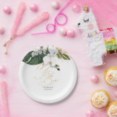 Assiettes En Carton Palmier vert et or Feuille Orchidées blanches élég (Fête)