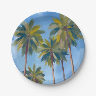Assiettes En Carton Palmiers Aquarelle Art Tropical