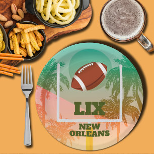 Assiettes En Carton Palmiers et football en haut