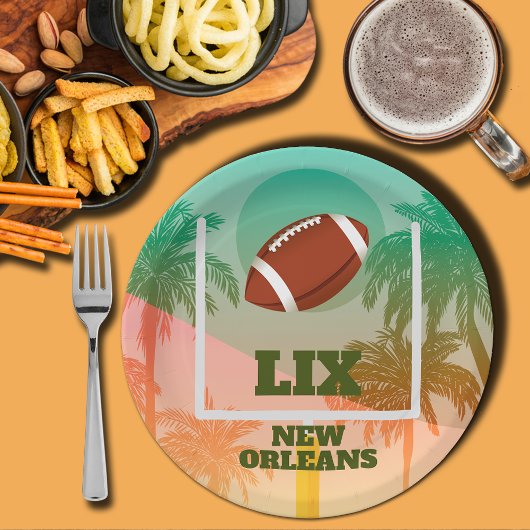 Assiettes En Carton Palmiers et football en haut