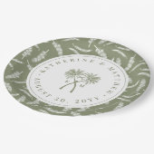 Assiettes En Carton Palmiers noués Destination Tropicale Mariage (Angle)