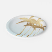 Assiettes En Carton Palmiers Ombre d'or (Angle)
