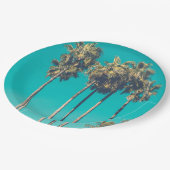 Assiettes En Carton Palmiers tropicaux Californie Rétro (Angle)