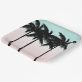 Assiettes En Carton Palmiers tropicaux Mint rose (Angulaire)