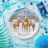 Assiettes En Carton Palomino Appaloosa Chevaux En Neige (Fête)