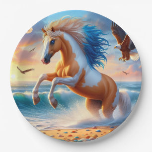 Assiettes En Carton Palomino Paint Horse Océan