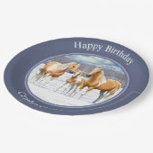 Assiettes En Carton Palomino Pinto Peinture Quarter Chevaux En Neige (Angle)