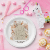 Assiettes En Carton Pampas botanique herbe rustique moderne terre cuit (Fête)