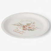 Assiettes En Carton Pampas en laiton rose doux (Angle)
