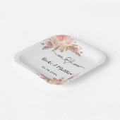 Assiettes En Carton Pampas fleurs d'herbe m. coeur boho mariage (Angulaire)