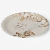 Assiettes En Carton Pampas Grass Boho Teddy Bear Baby shower Papier Pl (Angle)
