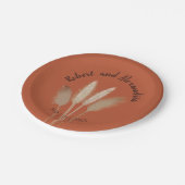 Assiettes En Carton Pampas Grass Fête des mariées Réception de mariage (Angle)