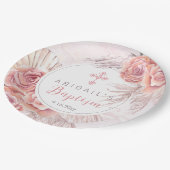 Assiettes En Carton Pampas Grass |Rose Rose Blooms Girl Baptism (Angle)