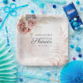 Assiettes En Carton Pampas Grass Terracotta Boho Chic Fête des mariées (Fête)