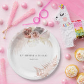 Assiettes En Carton Pampas Grass Terracotta Réception De Mariage (Fête)