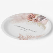 Assiettes En Carton Pampas Grass Terracotta Réception De Mariage (Angle)